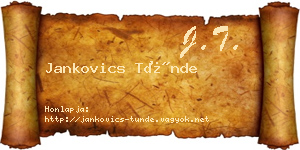 Jankovics Tünde névjegykártya