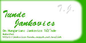 tunde jankovics business card